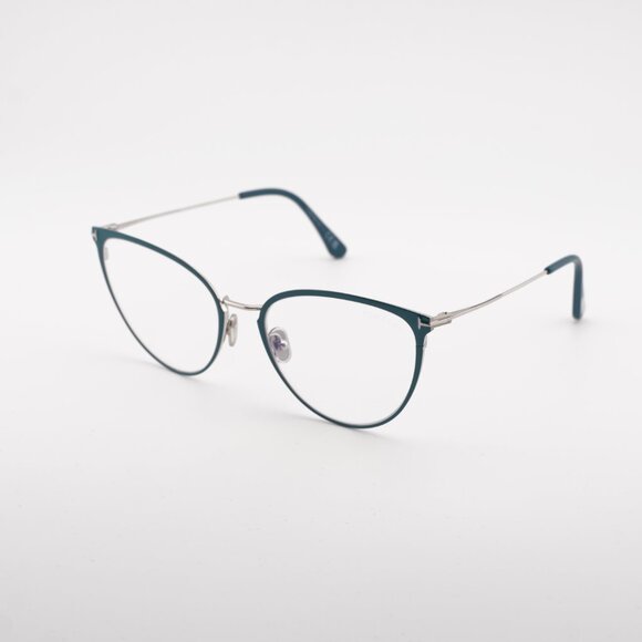 Tom Ford FT5840-B 087 Eyeglasses Turquoise 56mm Cat Eye Frame, Blue Light Block - Picture 8 of 10